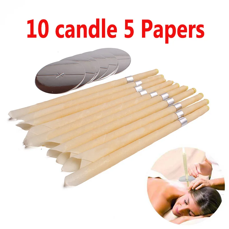 Ear Cleaner Hopi Ear Candle 10Pieces Wax Remover Horn Earplug Tray