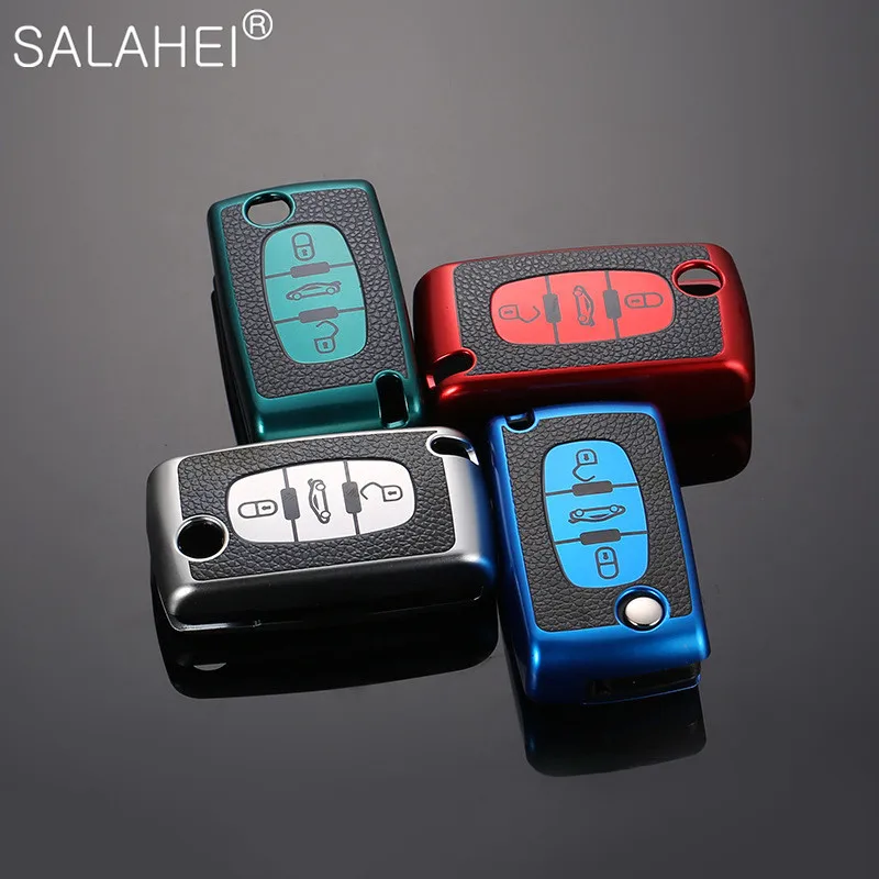 ТПУ 2 3 кнопки автомобильный чехол для ключа дистанционного управления Peugeot 107 207 307