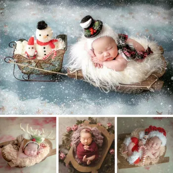 

Newborn Photography Props Wooden Basin Posing Props Natural Solid Wood Ship Type Bed Infant Shoot Accessories Creative Props
