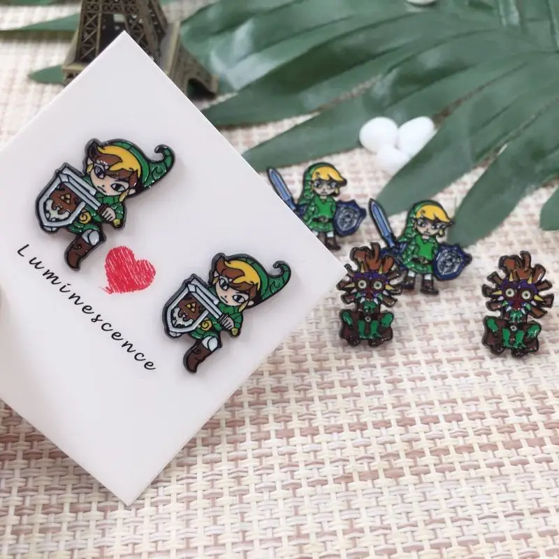EUPNHY Legend of Zelda аниме Сережка с героями мультфильмов гипоаллергенные серьги гвоздики для женщин девочек ювелирные изделия праздничные подарки на день рождения Bijoux