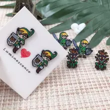EUPNHY Legend of Zelda аниме Сережка с героями мультфильмов гипоаллергенные серьги гвоздики для женщин девочек ювелирные изделия праздничные подарки на день рождения Bijoux