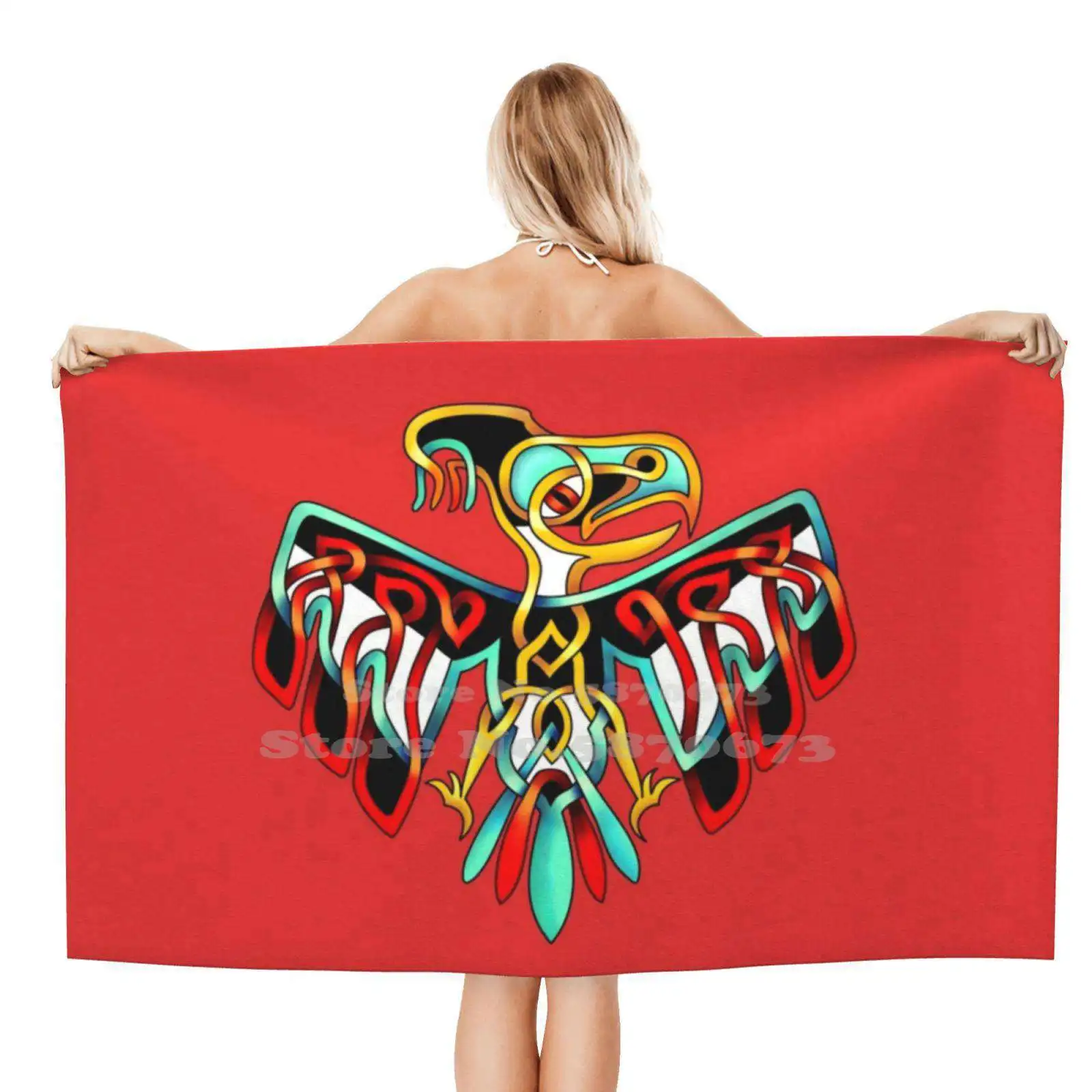 Incredibile Design Thunderbird Asciugamani Da Bagno Morbidi Personalizzati Home Outdoor Thun Rd Bird Indian Canada Eagle Haida Retro Thun Rds Car