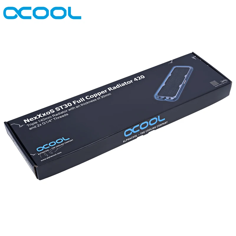 Alphacool NexXxoS 420 мм медный радиатор 30 мм Толщина 140 мм* 3 чехол для компьютера hestsink 14 см вентилятор водяного охлаждения радиаторы
