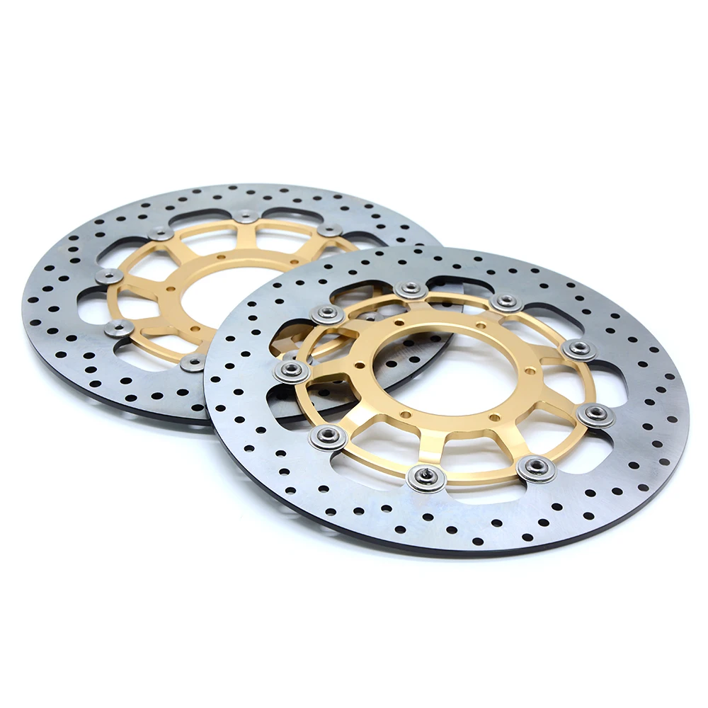 silver and gold Аксессуары для мотоциклов посвященный ротор дисковых передних тормозов тормозные диски для Honda CBR600 CBR 600 2007 2008 2009 2010 2011 2012 2013 - Цвет: silver and gold