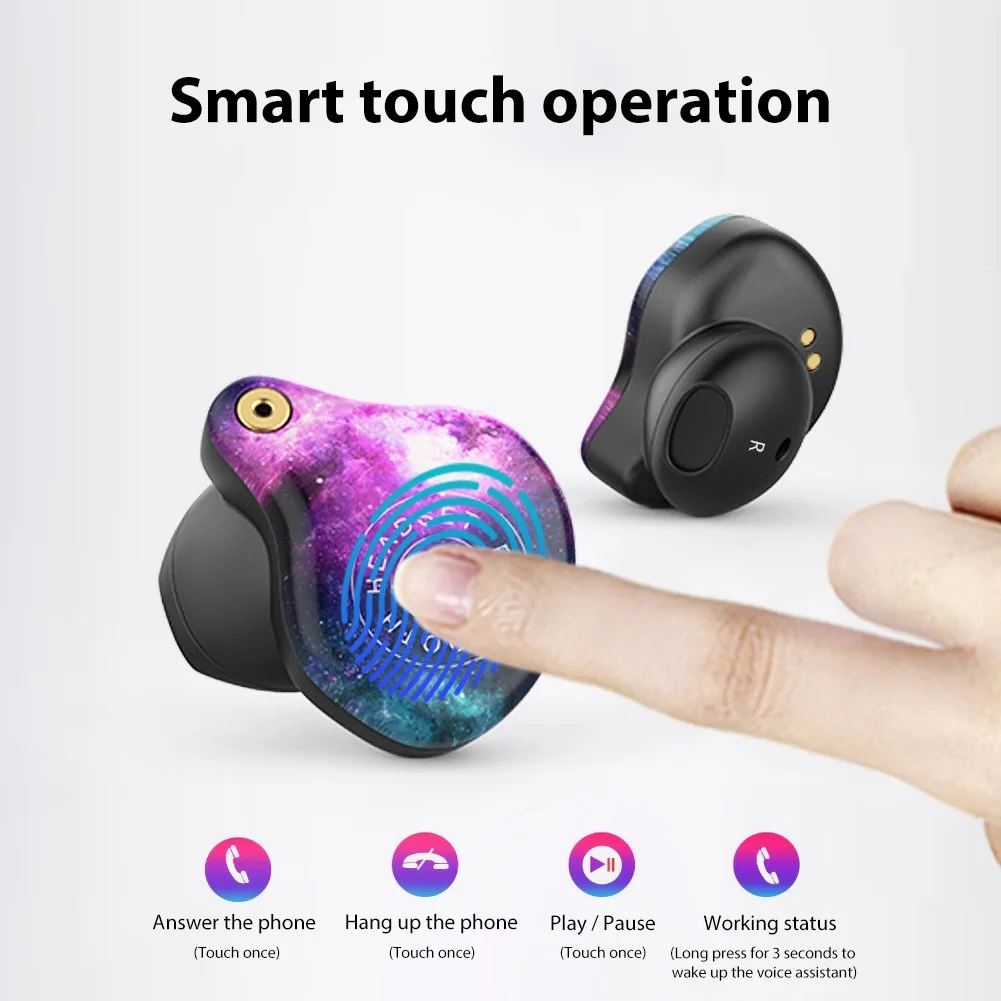 Стильные TWS беспроводные наушники Bluetooth 5,0 водонепроницаемые наушники с сенсорным управлением музыкальные стерео спортивные HD наушники-вкладыши для звонков