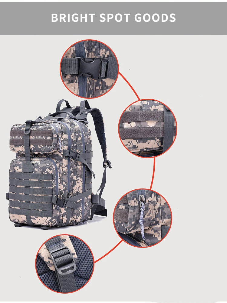 40L мужской военный тактический рюкзак Камуфляжный походный Кемпинг Охота Альпинизм уличная спортивная сумка Путешествия Треккинг Рюкзак