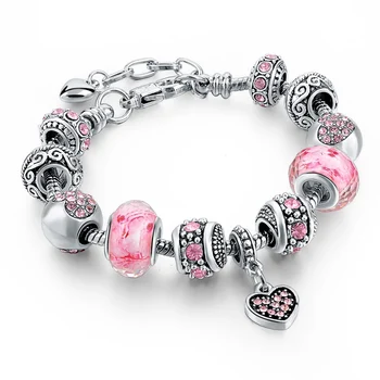 

YADA Gifts 2020 ins Pink Heart diy Bracelets&Bangles For Women Zircon Bracelets Crystal Jewelry Bracelet Pulseras Mujer BT200361