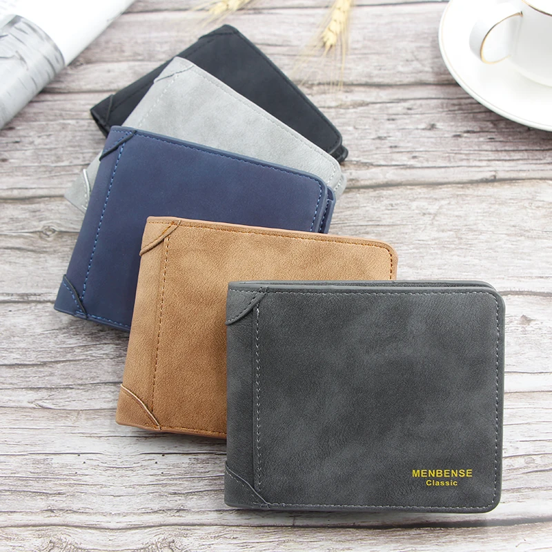 

New frosted men's wallet short high-capacity multi-functional leisure wallet