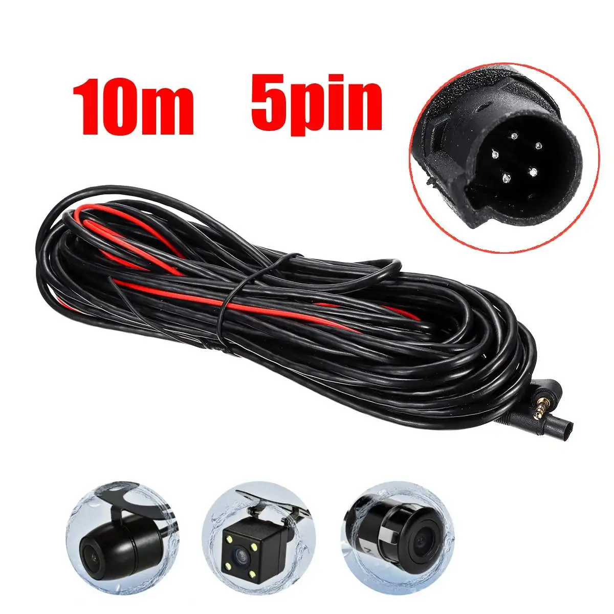 

1pc 10M/15M aux Extension cable usb 5 Pin Recorder car Rear View Backup Camera Auto Car Camera Filter Reverse Extension Cable