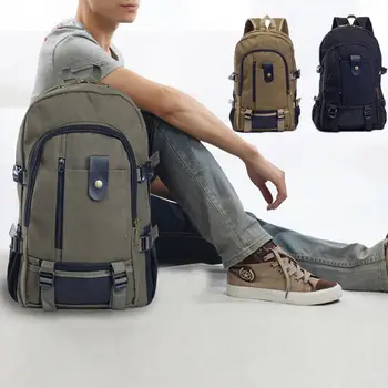 

Travel Travel Backpack 3 Colors College Student Unisex Backpack Canvas Mountain Embossing Computer Interlayer External Frame