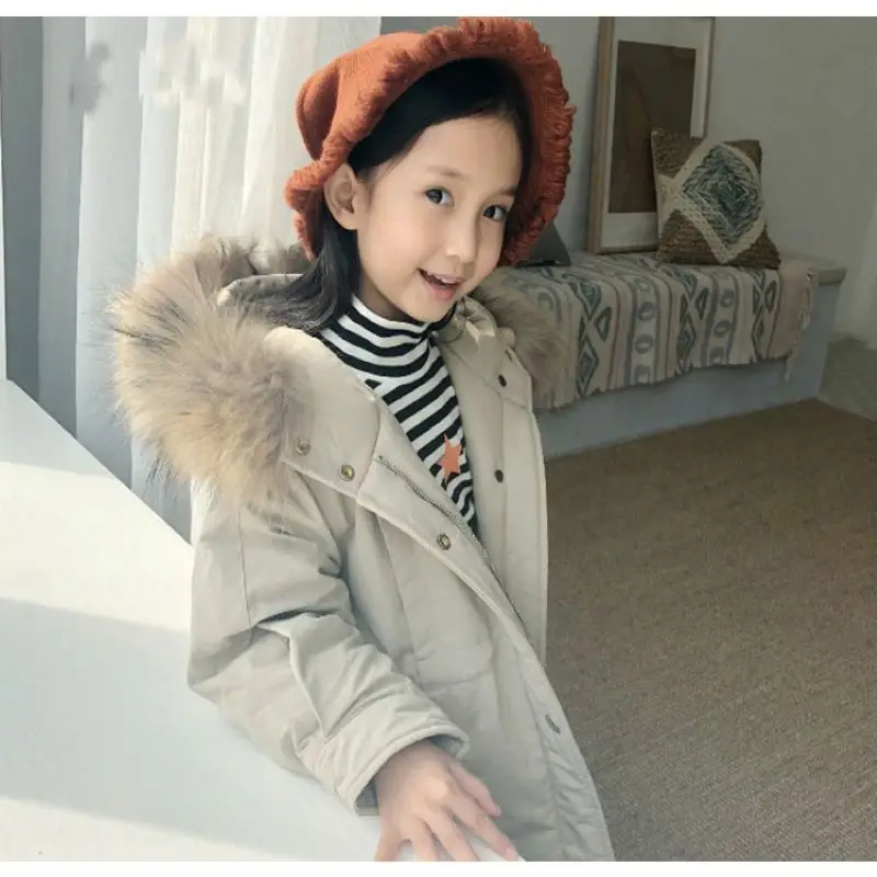 

2019 new winter children's clothing children's boy cotton padded warm down jacket in the big boy baby long coat coat