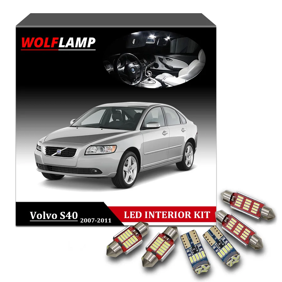 Wolflamp 15 шт. Ice blue white Canbus комплект светодиодный лампы для декора автомобиля для 2007-2011 Volvo S40 карта свет дверь багажная лампа пластина лампа