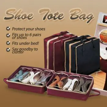 

Family Shoe Holder Organiser Storage Bags Square Holder Shoe Box Tidy Bag Rack 6 Pair Pockets Under Bed