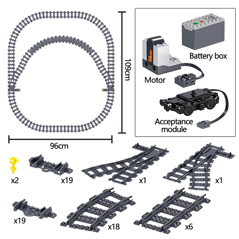 941pcs City Electric Harmony Rail Remote Control Building Blocks Train  Track Rc Car Brick Toy For Boy