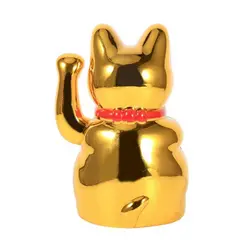 5-дюймовый электрический ручной коленчатый кошка Золотая милая маленькая кошка Украшение стола Пластик Украшения для Гостиная