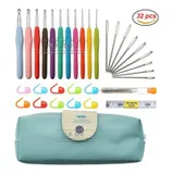 

Crochet Hooks Knitting Needles Set Ergonomic Soft Handles, Aluminum Blunt Needles with Storage Package 2.0mm-8.0mm 35-41Pack