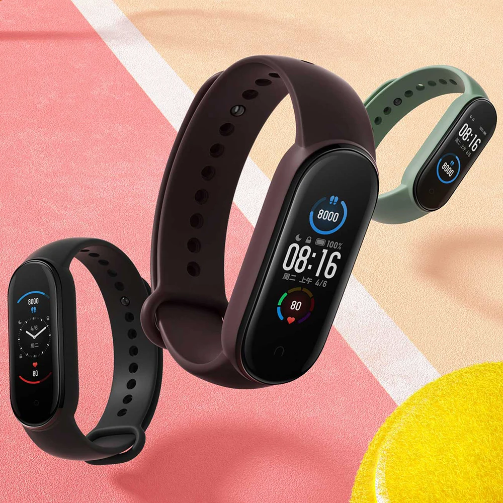 Смарт браслет Xiaomi Mi Band 5 с AMOLED экраном водонепроницаемый смарт фитнес тренер Bluetooth