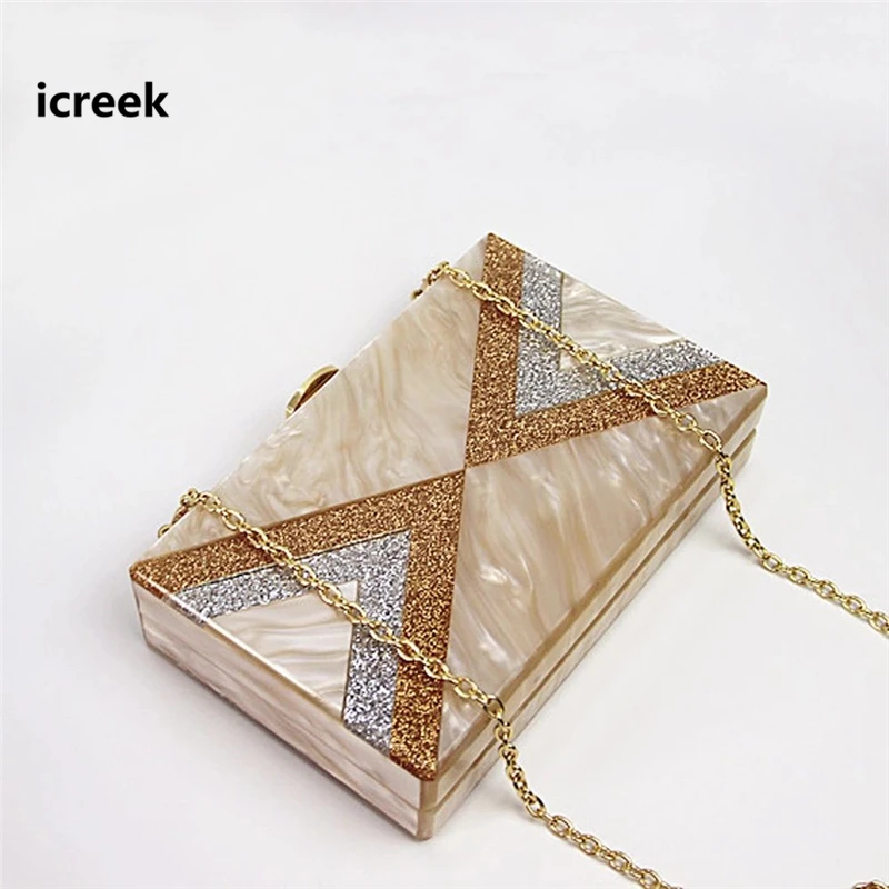 Lady messenger bags brand wallet elegant stylish sequins patchwork shoulder bag casual Geometric evening bag mini Vintage Clutch