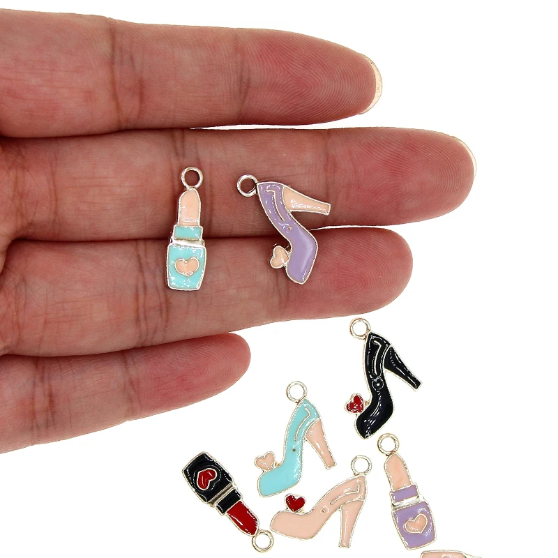 

10 шт. ярких цветов эмалевые подвески из сплава для девушек аксессуары для самостоятельного изготовления Ожерелья Подвески браслета ювелирных изделий XL905