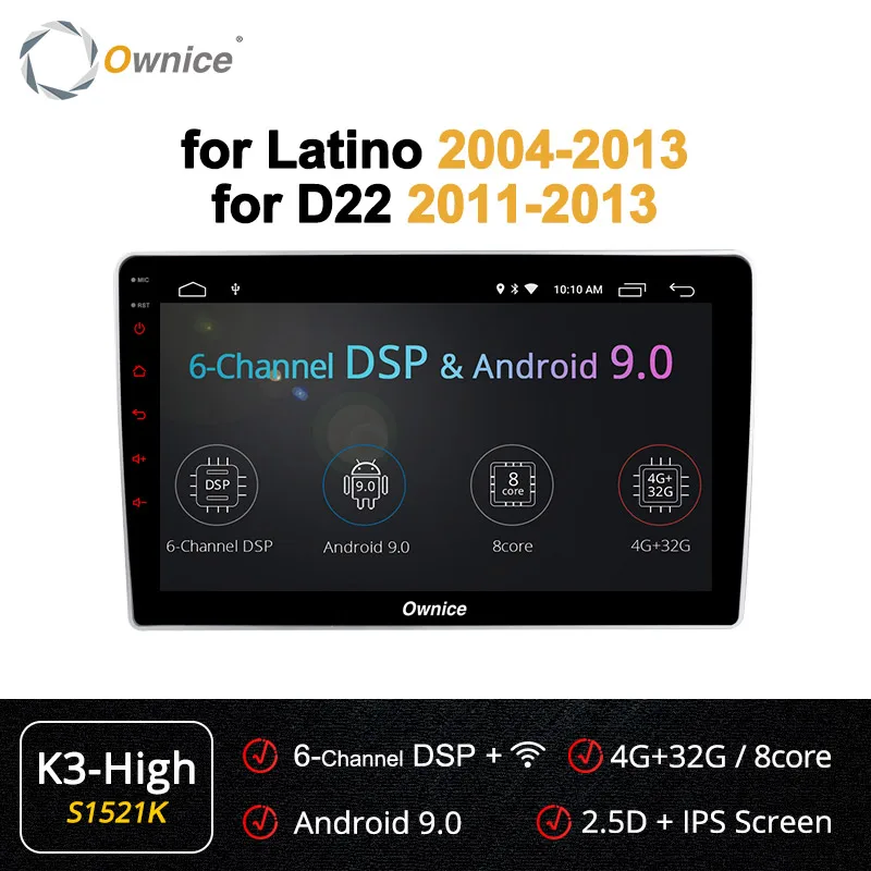 Ownice K1 K2 K3 K5 K6 8 ядерный Android 8,1 10," автомобиль gps Navi для Nissan Latino 2004-2013 D22 2011-2013 радио 4G 360 панорама - Color: S1521 K3-High
