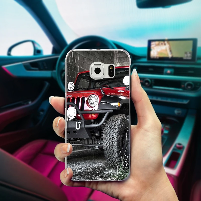 Красные спортивные чехлы для телефонов Jeep Wrangler Suv, тонкие чехлы из ТПУ для samsung Galaxy Note 2, 3, 4, 5, 8, S3, S4, S5 Mini, S6, S7, S8, S9 Edge Plus, чехлы
