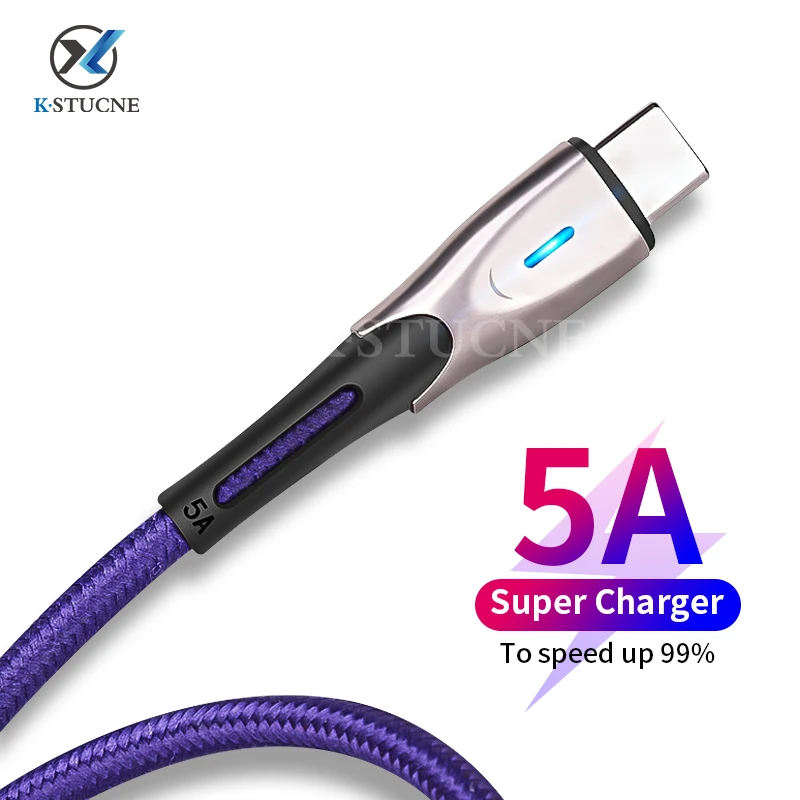 5A usb type-C кабель для huawei mate 20 P30 P20 Pro Lite 40 Вт Быстрая зарядка зарядное устройство USB-C type-C кабель для samsung S9 S8 провод шнур
