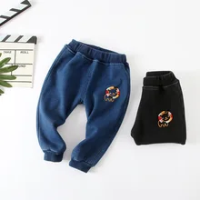 Прямые поставки; коллекция года; зимний стиль; 80-120; для маленьких детей; бархатные эластичные вязаные джинсы; 8268; маленький лев
