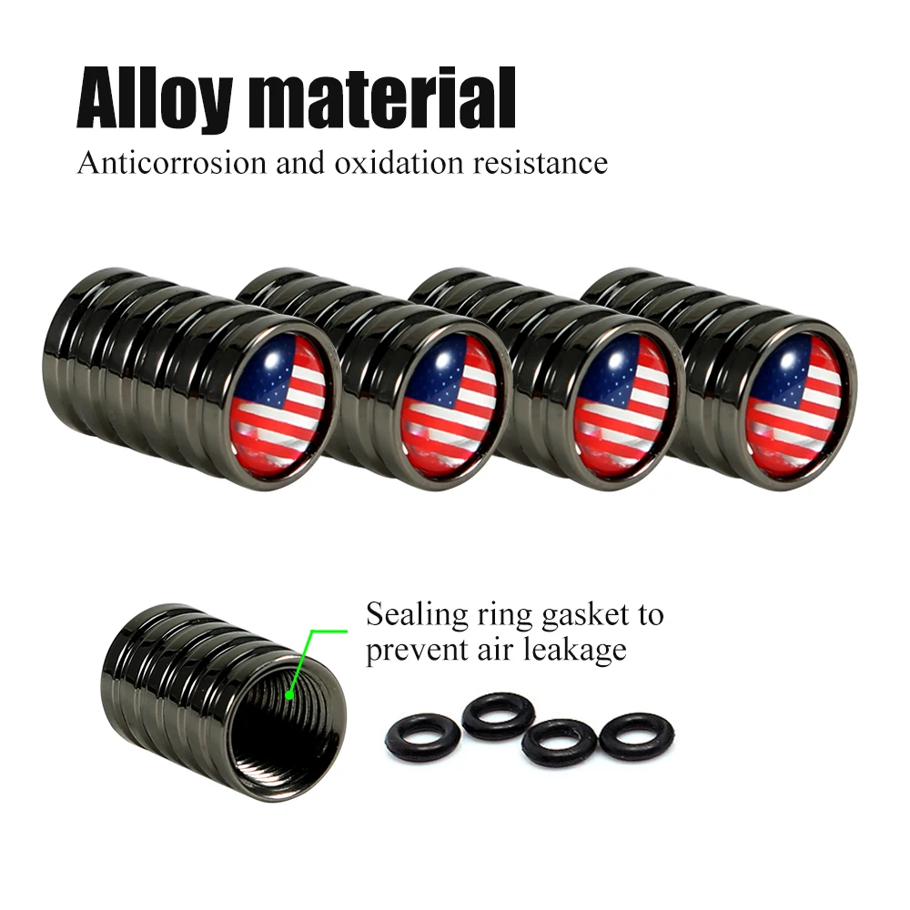 DSYCAR 4Pcs/Set USA Flag Tire Valve Stem Caps with Rubber Seal, Universal Tire  Dust Covers for Car, Truck, SUV, Motorcycle, Bike AliExpress
