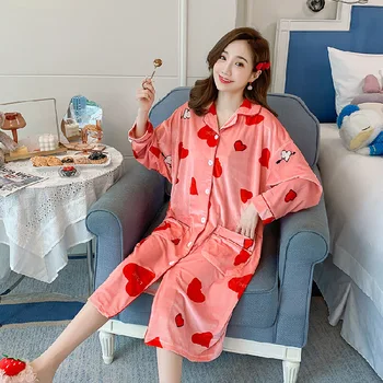 

Loose Nightgown Women's Autumn Winter New Nightdress Velour Long Sleeve Sleepshirt Printed Cute Home Dressing Gown Negligee