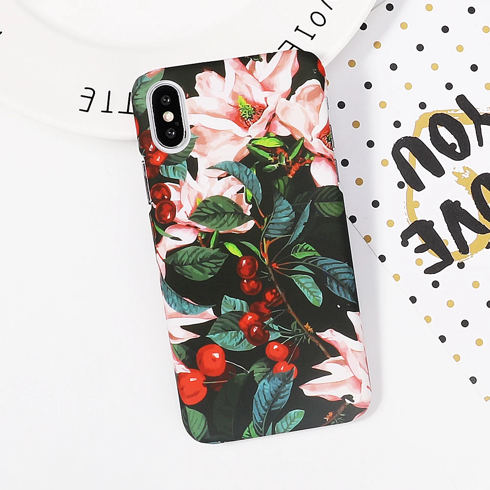Чехол для телефона LOVECOM для iPhone XR XS Max 5 5S SE 6 6S 7 8 Plus X свежие растения листья цветы матовая жесткая задняя крышка для телефона чехол s