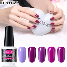 CLAVUZ 8ml violet UV vernis à ongles Gel LED tremper hors vernis vernis hybride vernis à ongles Semi Permanent émail peinture Gel(China)