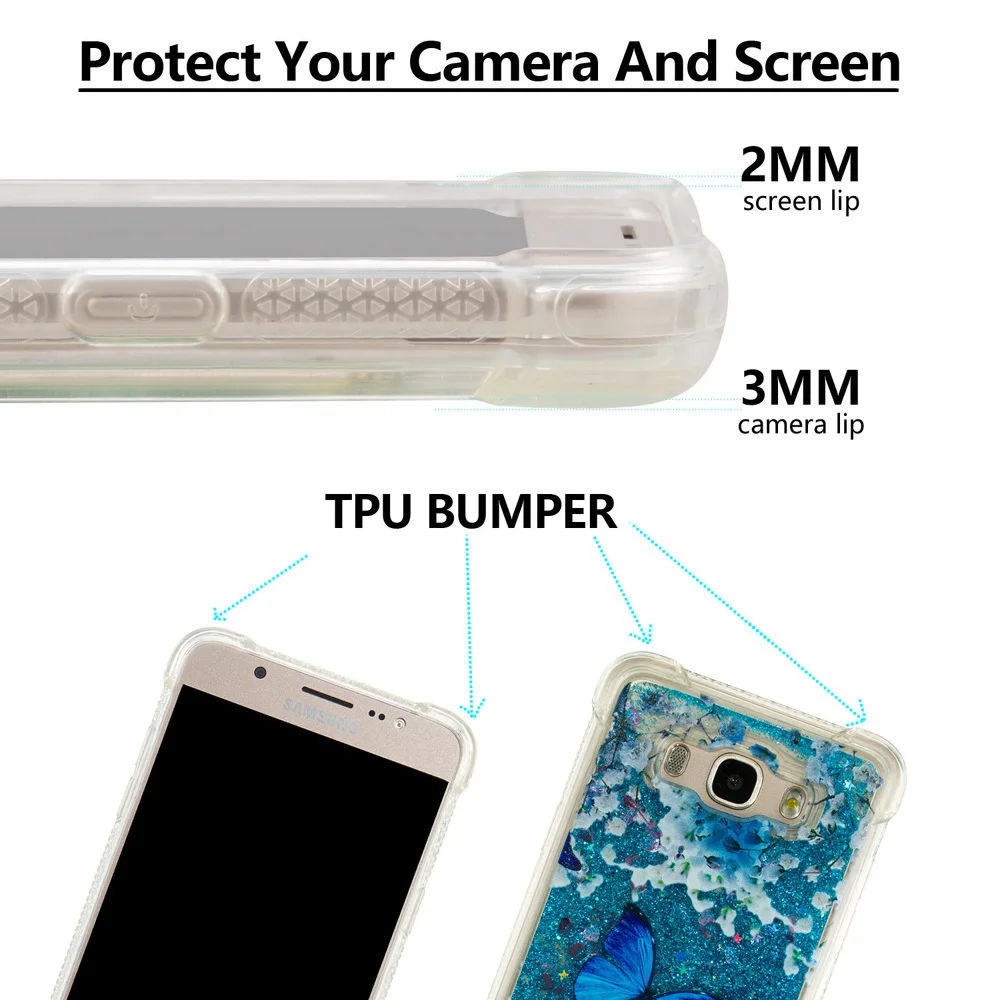 Милый чехол для Samsung Galaxy J3 J5 J7 J36 J56 J76 Блестящий Жидкий чехол SM J710FN/DS J710F J510F/DS J510FN/DS J320F/DS J300F