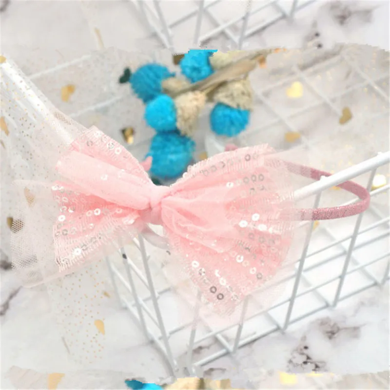 pink hairbands 10 шт./лот, заколка для волос с большим бантом и блестками, заколки для волос для девочек, заколки для волос принцессы, заколки для волос, повязки на голову, модные аксессуары для волос - Цвет: pink hairbands