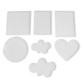 

Silicone Resin Molds 7pcs Resin Casting Molds including Round Square Rectangle Ellipse Heart Coaster Molds Epoxy Resin Molds for