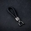 Handmade Woven Leather Car Keychain Detachable Metal 360 Degree Rotating Horseshoe Buckle Key Chain for Men Car Key Ring ► Photo 2/6