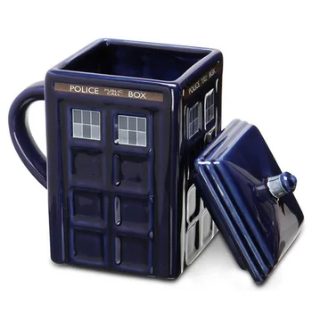

Doctor Who Tardis Mug Police Box Cug 600ML Tardis Creative Coffee Cup Beer Milk Mug With Cookie Wholesale Funny Gift