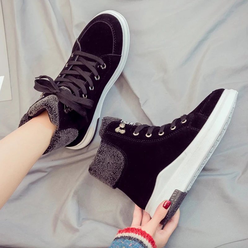Scarpe Da Tennis delle donne di Nuovo Modo; повседневная обувь из флока; Scarpe Traspiranti Autunno Inverno на шнуровке; Appartamenti Delle Donn