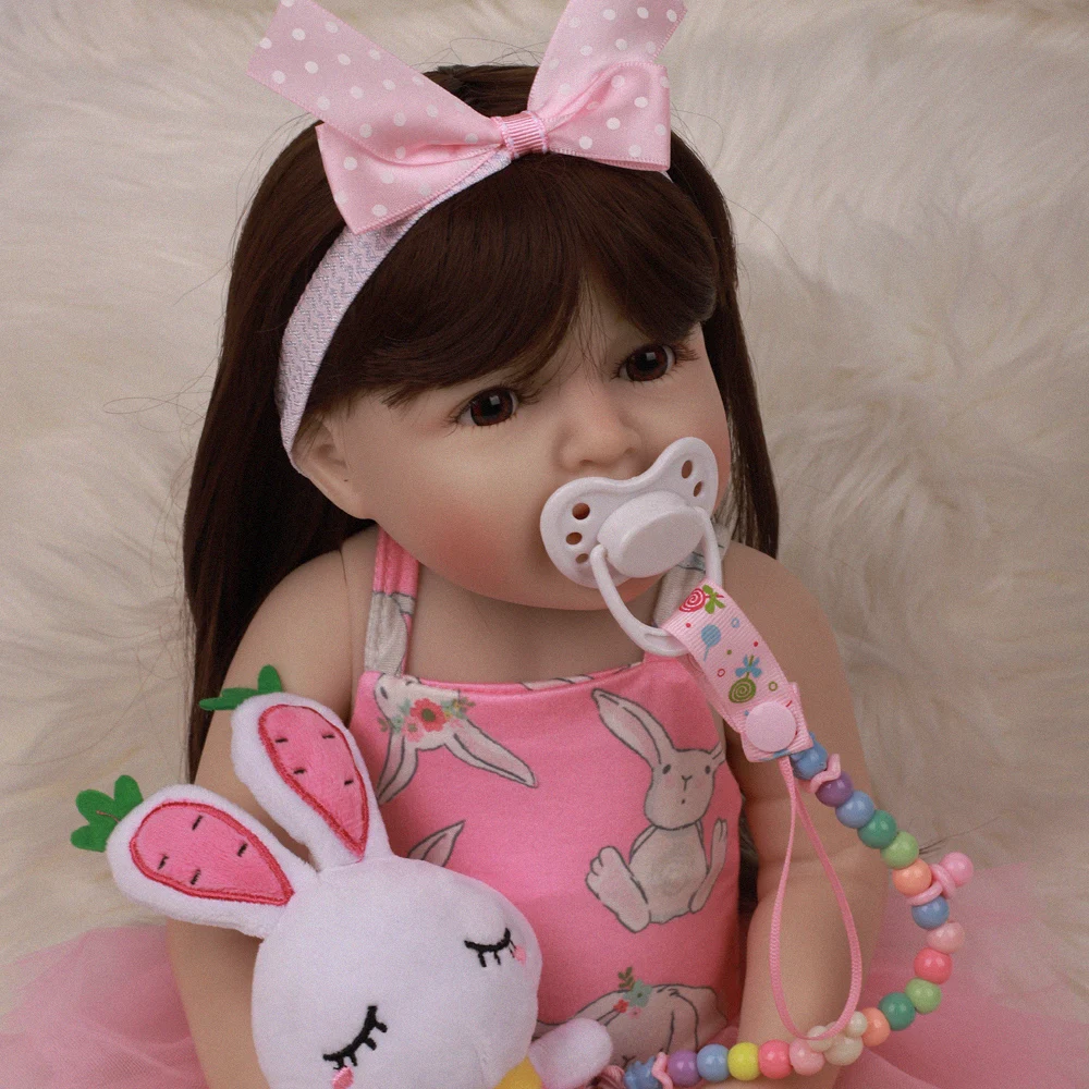 1" 47 см милый мягкий силиконовый Reborn Baby Dolls полный корпус волосы игрушка кукла Bebe Reborn Гладкий винил тело игрушки для детей кукла эльф