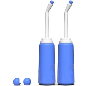 

2-Pack Portable Bidet 500Ml-Travel Bidet Sprayer-Travel Toilet Bottle 2 Nozzles + Dust Cap + Storage Bag