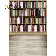 Laeacco Bookshelf Study Room Wooden Board Photography Backgrounds Vinyl Photo Studio Photophone Decoration Photo Backdrops