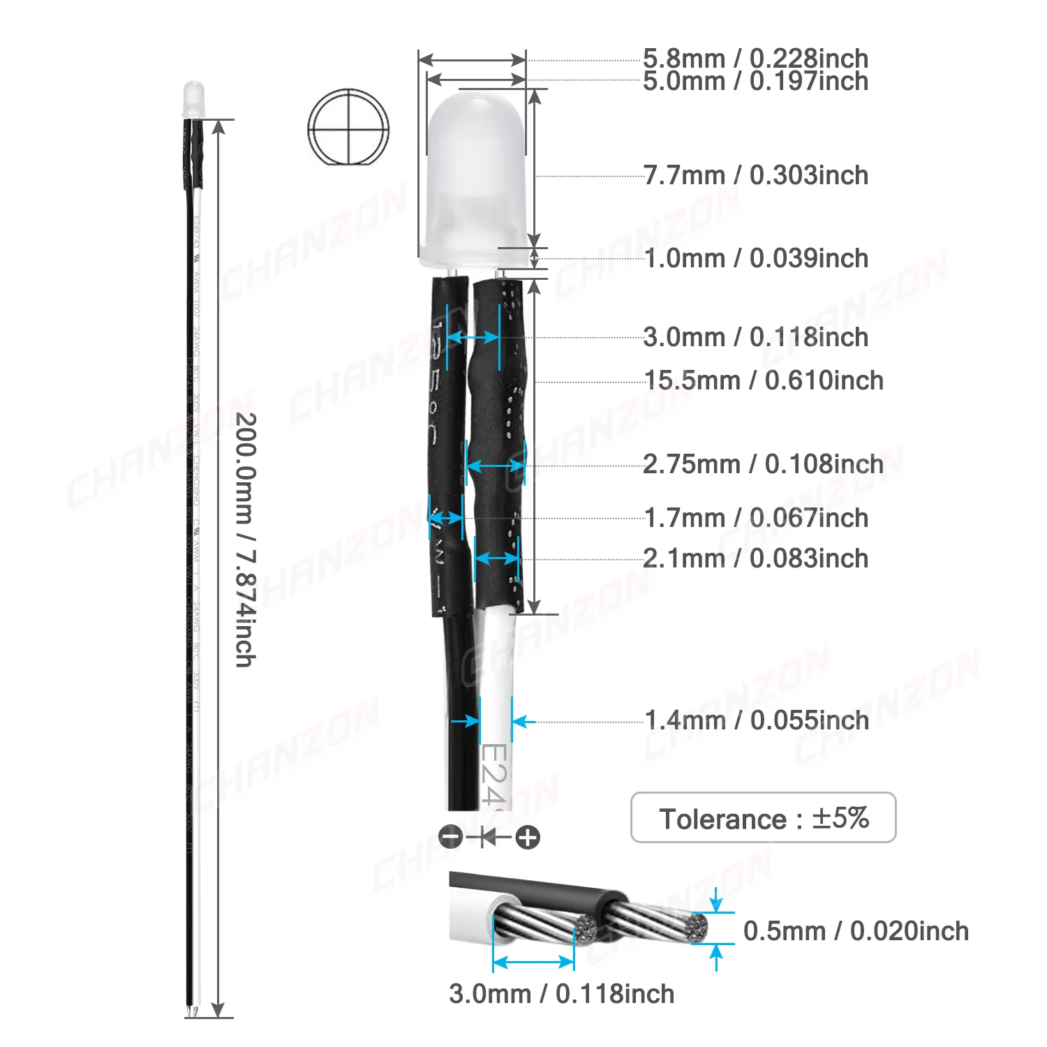 12V 5mm LED Diode Kit Warm White Red Green Blue Yellow Orange UV Purple Pink Prewired 5 9 12 V Diffused Light Emitting Indicator