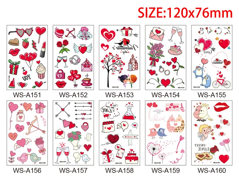12x7.6cm Cartoon Cute Tattoo Design for Woman Man Kid Football Space Heart Sea Animal Bear Mermaid Sticker Temporary Body Tattoo (7)