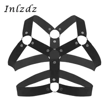 Жгут мужские эластичные длина плеча, обхват груди, мышцы ремня через одно плечо с металлические уплотнительные кольца и Шпильки Модные Клубные вечерние ремень для костюма аксессуар