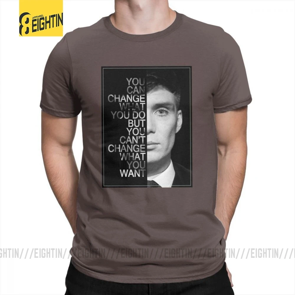 Peaky Blinders мужские футболки с круглым воротником, футболки для отдыха, высокое качество, короткий рукав, хлопок, футболки размера плюс, Популярные - Цвет: Коричневый
