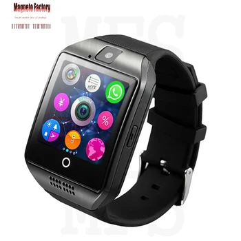 

2020 Bluetooth Smart Watch Men Q18 with Camera Facebook Whatsapp Twitter Sync SMS Smartwatch Support SIM TF Card for IOS Android