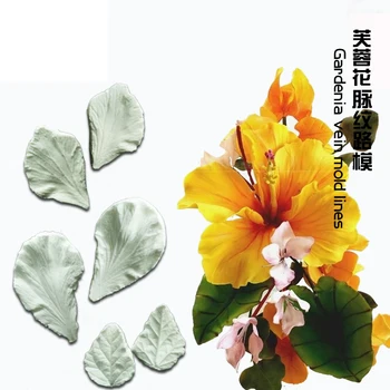 

6pcs/set Sugar Flower meridians hibiscus mutabilis veiner petal fondant chinese butterfly wings gum paste silicone cake mold