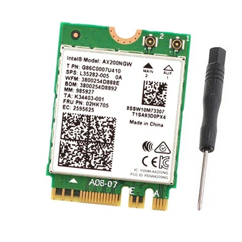 

Wireless Dual Band 2400Mbps WiFi 6 For Intel AX200 NGFF M.2 Bluetooth 5.0 Wifi Network Card AX200NGW 2.4G/5G 802.11ac/ax MU-MIMO