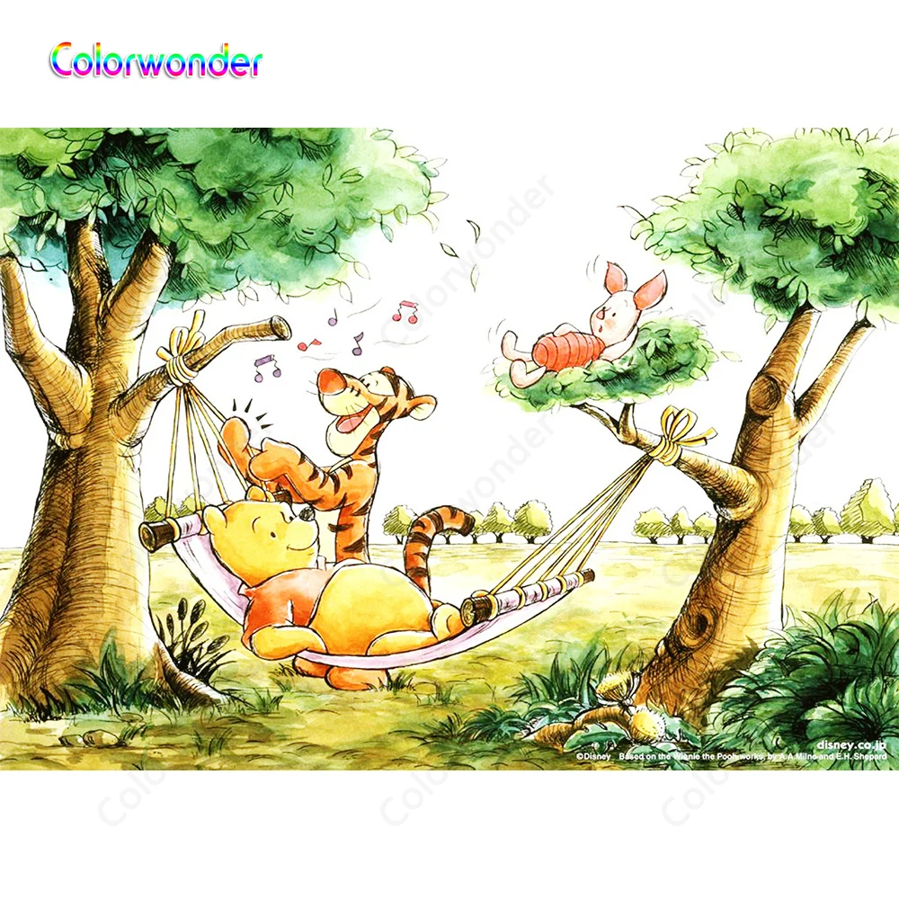 Винни Пух вечерние фоны медведь с тигром под качели и поют фото фон для детей день рождения поставки фотосессия