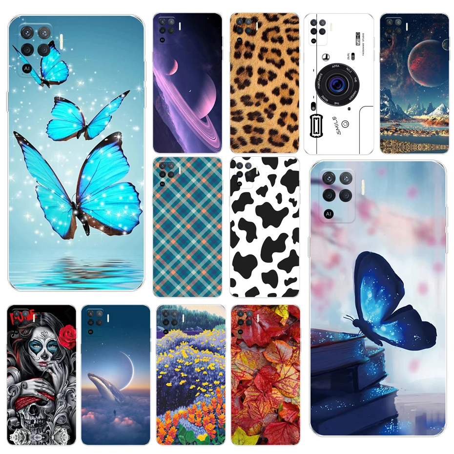 For Oppo A94 5G Case Butterfly Printed Silicone Soft TPU Back Cover For OPPO A94 4G 5G OPPOA94 A 94 CPH2203 CPH2211 Cases Funda cases for oppo cell phone