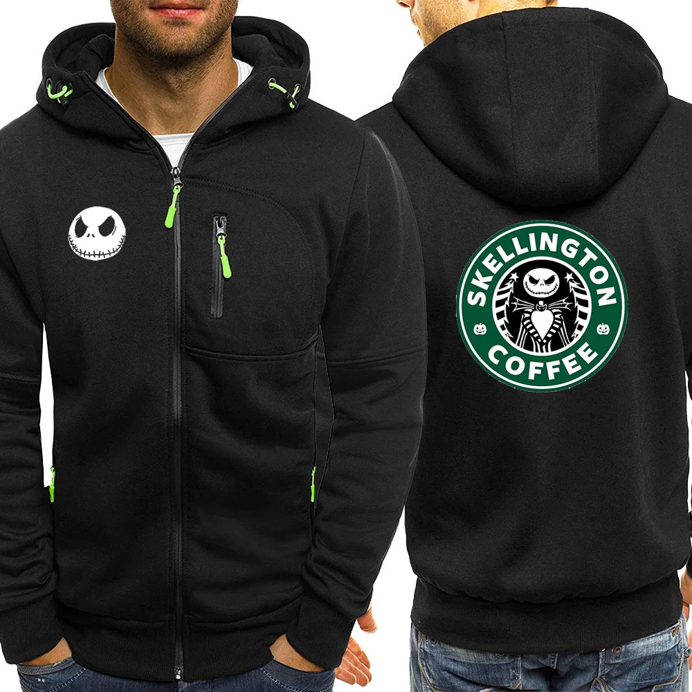Jack coffee/спортивная одежда, Осенние новые толстовки с капюшоном, модные куртки в стиле хип-хоп, повседневное пальто на молнии, толстовки с капюшоном для мужчин